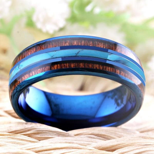 Wood inlay wedding band hotsell