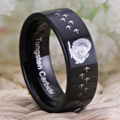 Tungsten Black Turkey Track Tungsten Band