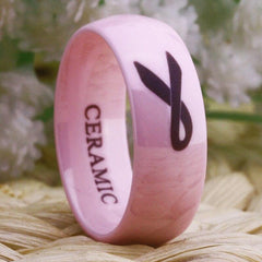 Pink Ceramic Ribbon Ring