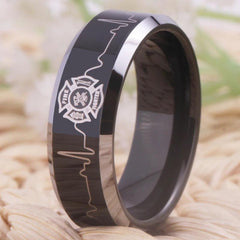Tungsten Firefighter Ring