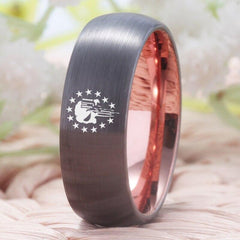 Tungsten Two Tone Skull Ring