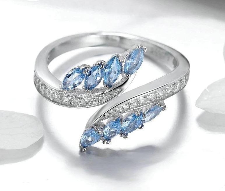 Sterling Silver Butterfly Adjustable  Engagement  Ring