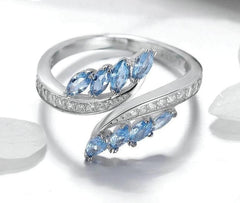 Sterling Silver Butterfly Adjustable  Engagement  Ring