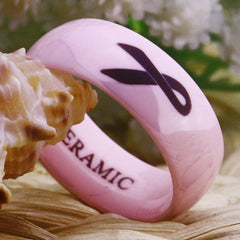 Pink Ceramic Ribbon Ring