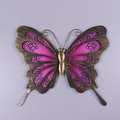 Pink & Blue Vintage Butterfly Metal Wall Art