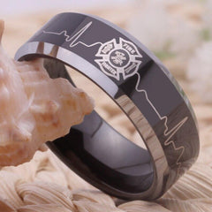 Tungsten Firefighter Ring
