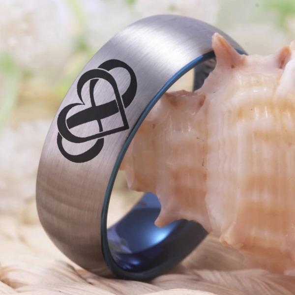 Tungsten 8mm Always and Forever Wedding Bands