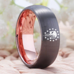 Tungsten Two Tone Skull Ring