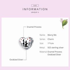 Silver Proposal Heart Charm