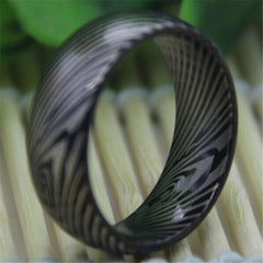Tungsten Abstract Silver Mens Ring