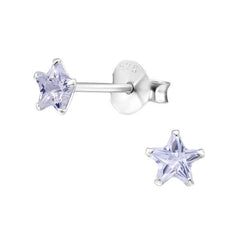 Small Silver Star Stud Earrings