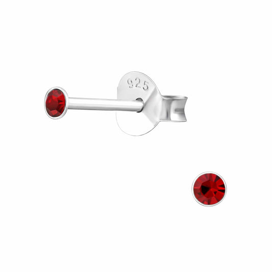 Small Round Silver Stud Earrings