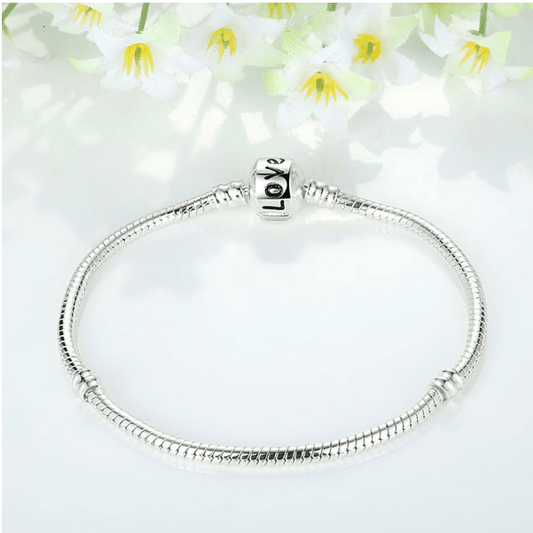 Silver Snake Chain Love Bracelet