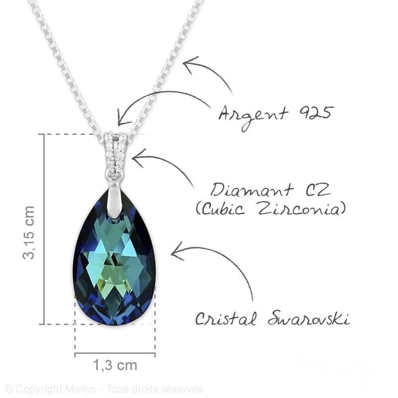 Swarovski Crystal Bermuda Blue Earrings & Necklace Jewellery Set