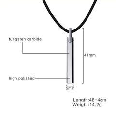 Tungsten Carbide Silver Pendant Necklace For Men