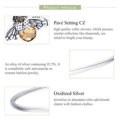Sterling Silver Bee Bangle Bracelet