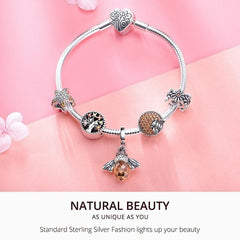Sterling Silver  Starfish  Bee  Charm Bracelet