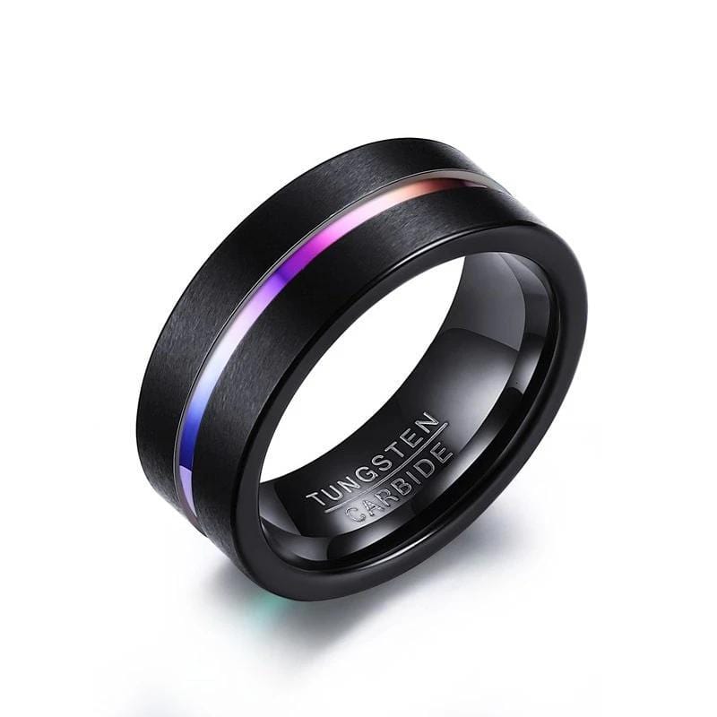 Rainbow Tungsten Carbide Ring for Men
