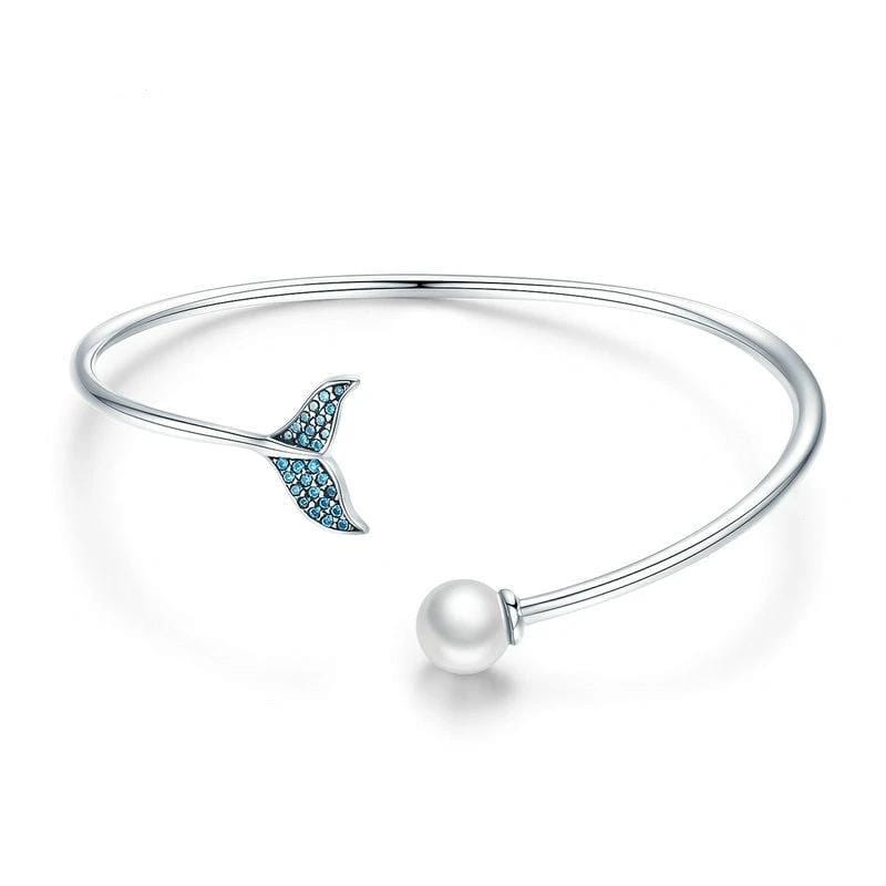 Sterling Silver Mermaid Bangle  Bracelet