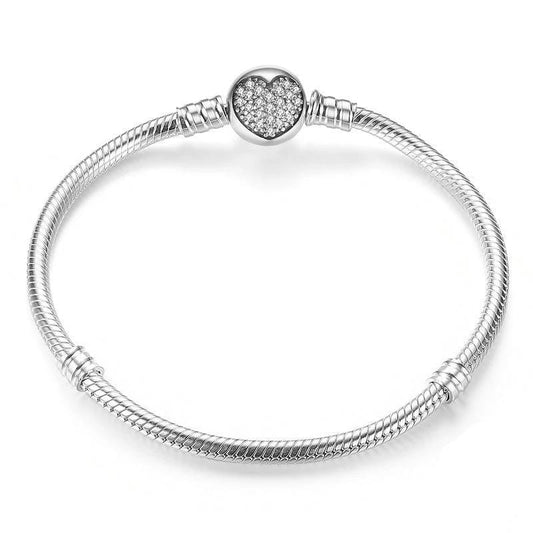 Sterling Silver  Heart Bangle  Bracelet