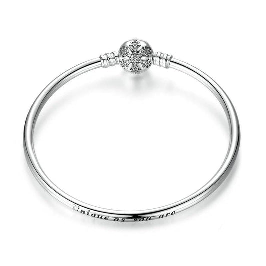 Silver  Snowflake Bangle  Bracelet