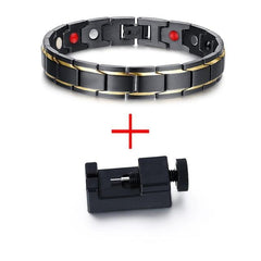 Stainless Steel Black Magnetic Therapy Bracelet