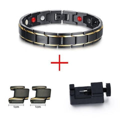 Stainless Steel Black Magnetic Therapy Bracelet