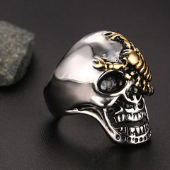 Skull and Scorpion Mens Ring