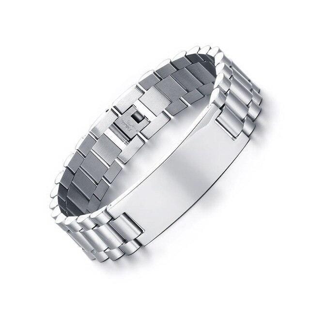 Silver Customisable Stainless Steel Bracelet