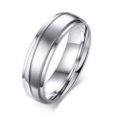 Silver And Crystal Mens Wedding Ring