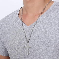 Philippians Silver Cross  Pendant Necklace for Men