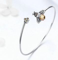 Bee Bangle  Sterling Silver Bracelet