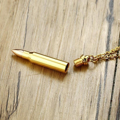 Steel Bullet Pendant Necklace for Men