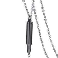 Steel Bullet Pendant Necklace for Men