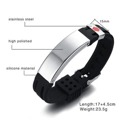 Custom medical alert Men & Women's  Adjustable bracelet