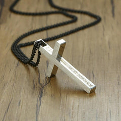 Stainless Steel  Bible Cross  Pendant Necklace for Women Men