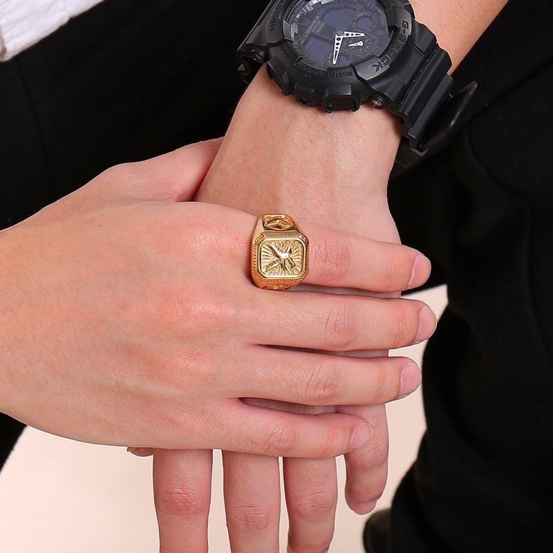Signet Gold Eagle Ring For Mens  