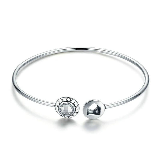 Sterling Silver Family Forever Bangle Bracelet