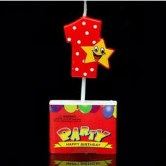 Red Star  Birthday Candle Numbers