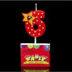 Red Star  Birthday Candle Numbers