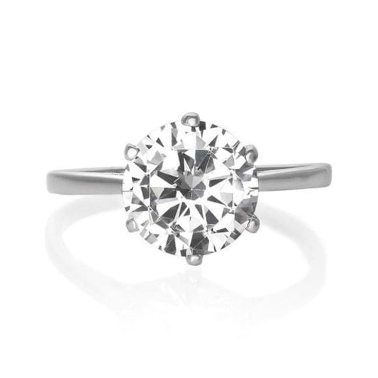 Silver Solitaire Ring