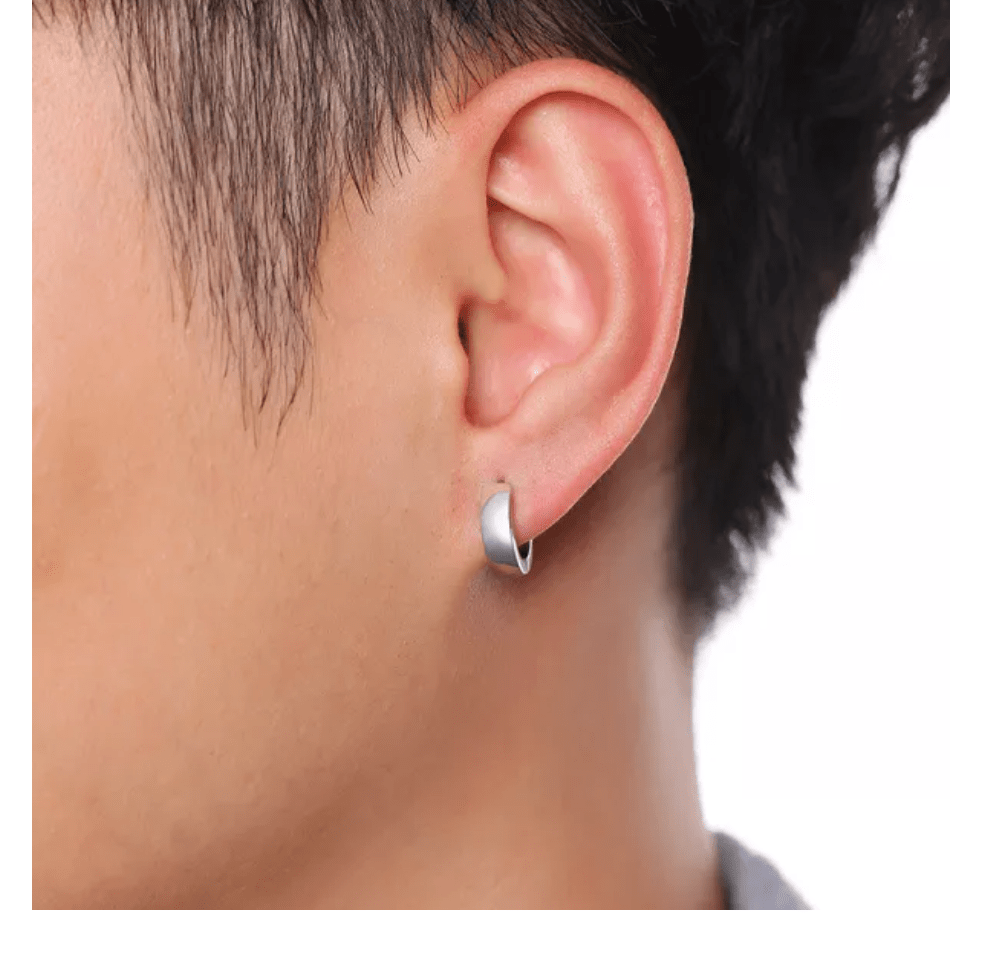 Stainless Steel Mens Hoop Earrings