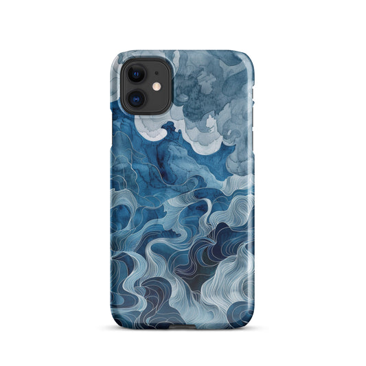 Blue watercolor Snap case for iPhone