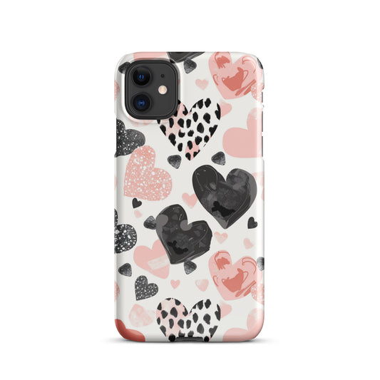 Diamond Hearts Snap case for iPhone
