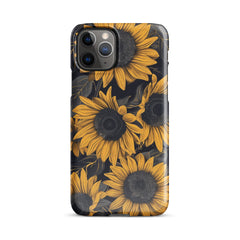 Sunflower Black Snap case for iPhone