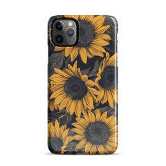Sunflower Black Snap case for iPhone