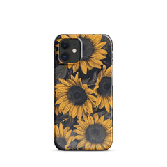 Sunflower Black Snap case for iPhone