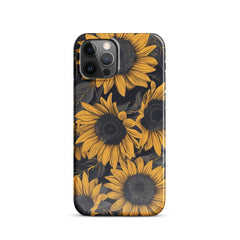 Sunflower Black Snap case for iPhone