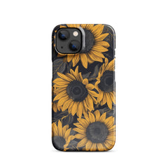 Sunflower Black Snap case for iPhone