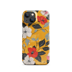 Yellow Floral Snap case for iPhone